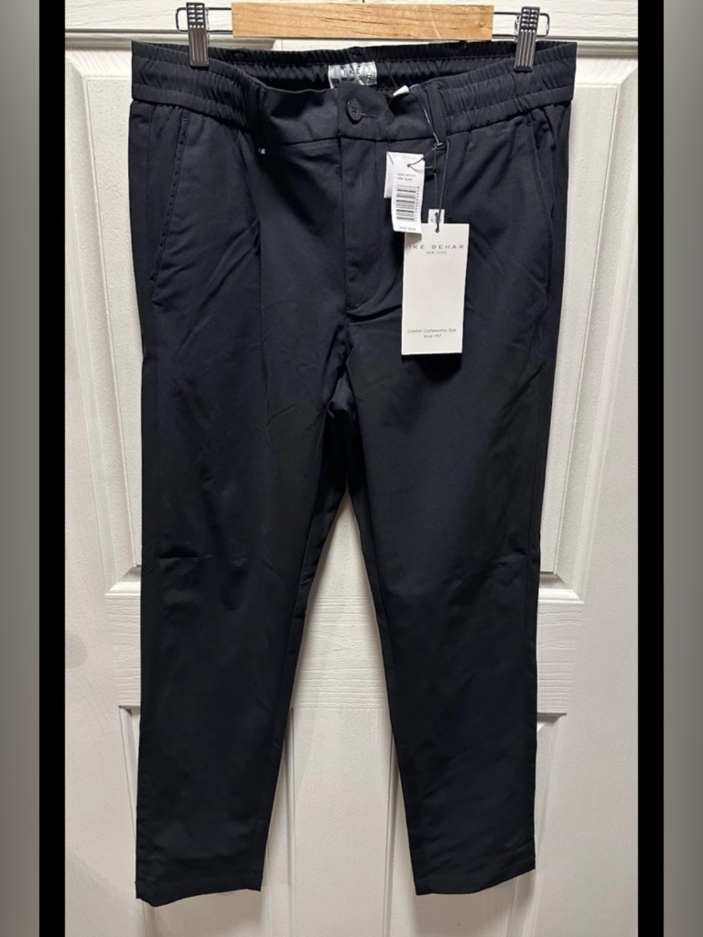 Ike Behar Slim Fit Pant, Black, Size Small (33x29) NWT